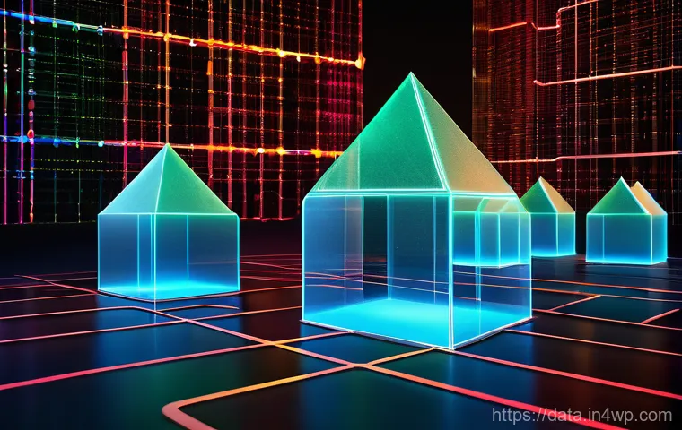 로그 데이터 분석을 위한 그래프 데이터베이스 활용 - A vibrant, futuristic digital environment where multiple abstract AI agents, each distinct in color ...