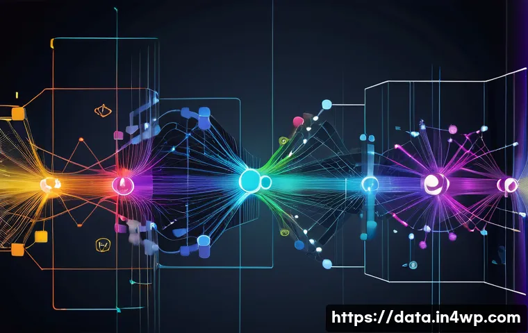 그래프 데이터베이스로 소프트웨어 아키텍처 이해하기 - A detailed and vibrant visualization of a complex software architecture using a graph database model...