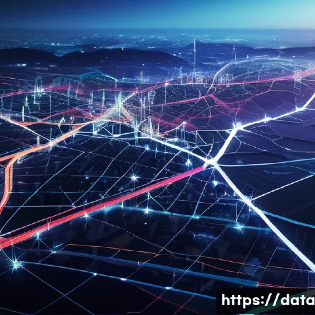 그래프 데이터베이스를 활용한 대안 에너지 분석 - A detailed and vibrant network graph visualization of a complex energy system, showing interconnecte...