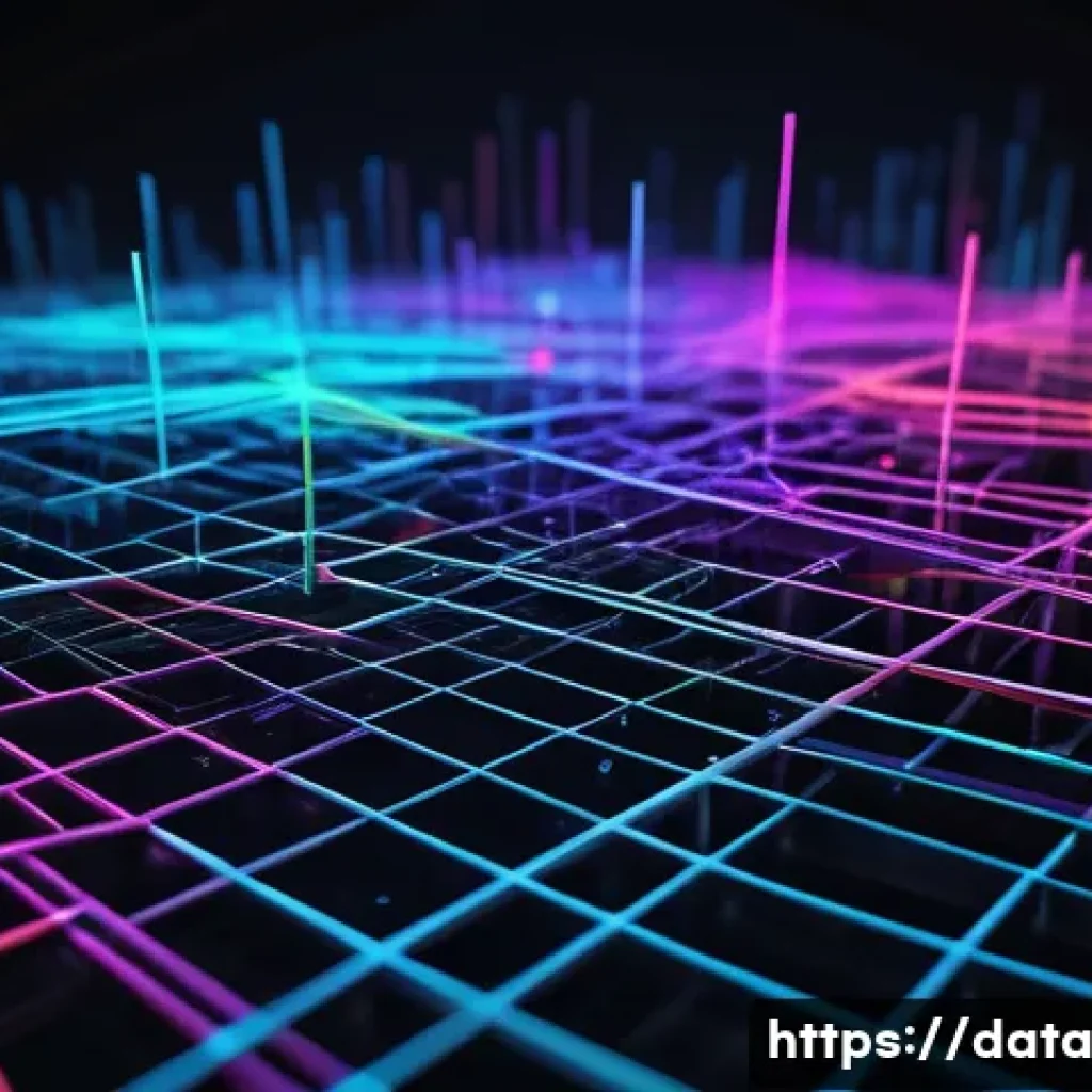 프로그래밍 언어별 그래프 데이터베이스 활용 예시 - A high-tech visualization of a graph database structure showing interconnected nodes and edges, glow...