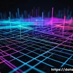 Home 19 프로그래밍 언어별 그래프 데이터베이스 활용 예시 - A high-tech visualization of a graph database structure showing interconnected nodes and edges, glow...