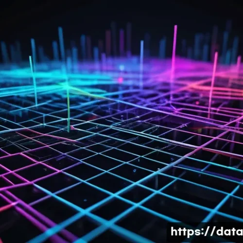 Home 31 프로그래밍 언어별 그래프 데이터베이스 활용 예시 - A high-tech visualization of a graph database structure showing interconnected nodes and edges, glow...