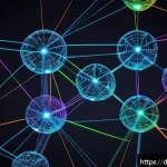 Home 18 그래프 데이터베이스의 데이터 저장 방식 - A detailed visualization of a graph database structure showing interconnected nodes and edges, each ...